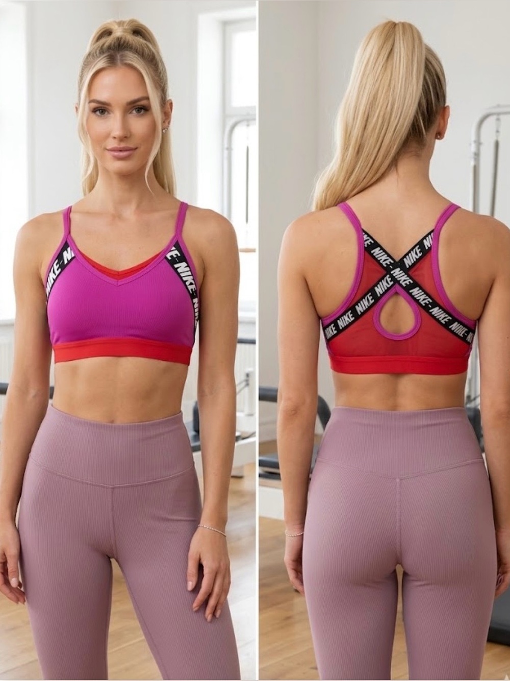 Nike Indy Pink Red Sports Bra Women’s Small